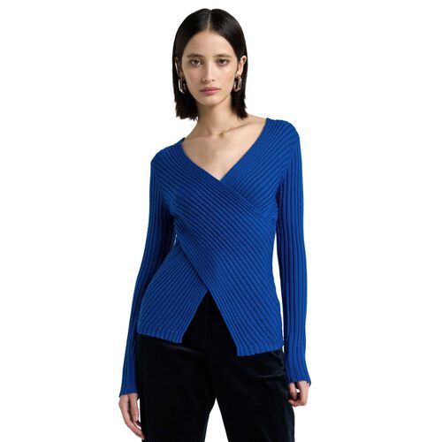 Cue Wrap Front Merino Knit